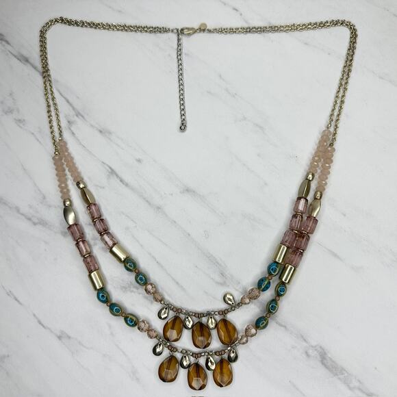 Chicos Beaded Boho Multi Strand Mixed Bead Necklace Statement ✨ - Picture 2 of 11